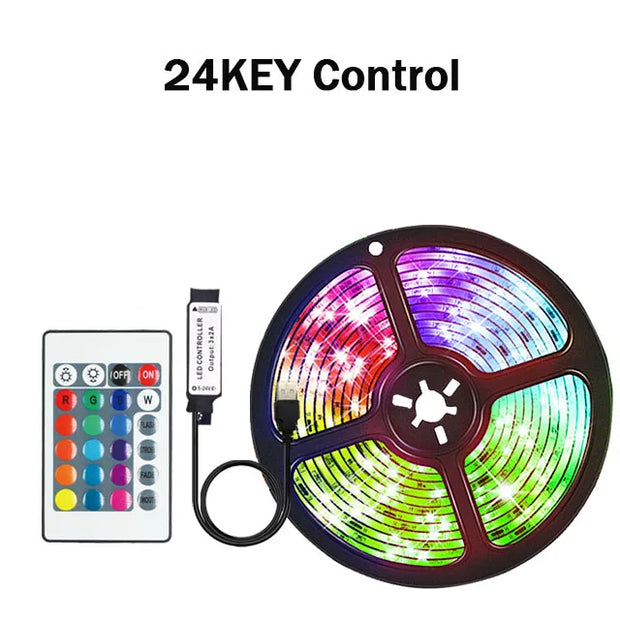 1-30M/100FT USB LED Strip Lights Tuya APP Control Color Changing 5050 RGB TV Backlight Flexible Lamp Tape for Room Decoration