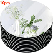 10PCS Acrylic Round Mirrors For Centerpieces Circle Mirrors Candle Plates For Wall Wedding Table Centerpieces Round Mirror Tray