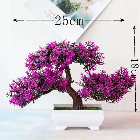 Artificial Plastic Plants Bonsai Small Tree Pot Fake Plant Potted Flower Home Room Table Decoration Garden Arrangement Ornaments