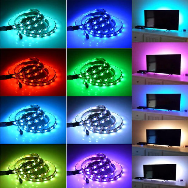 Led 10M Usb Light Strips 5050 Luses Led Rgb Tape Children Gaming Room Decoration 15M Tv Backlight 5M Led Wall Room Chain Lights