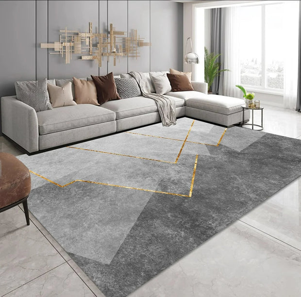 VIKAMA Nordic Luxury Crystal Fleece Large Living Room Carpet Bedroom Office Anti-Slip Stain-Resistant Rug Home Decor