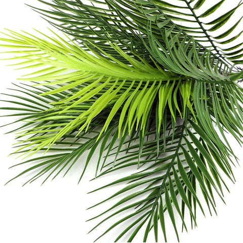 9 Big Palm Leaves Artificial Palm Leaves Fake Palm Tropical Jungle Plants Faux Palm Leaf Jungle Tropical Party Leave Decoration