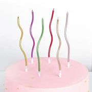 6Pcs Curved Cake Candles Birthday Baby Shower Gender Reveal Cupcake  Candle Toppers Wedding Party Decorative Supplies