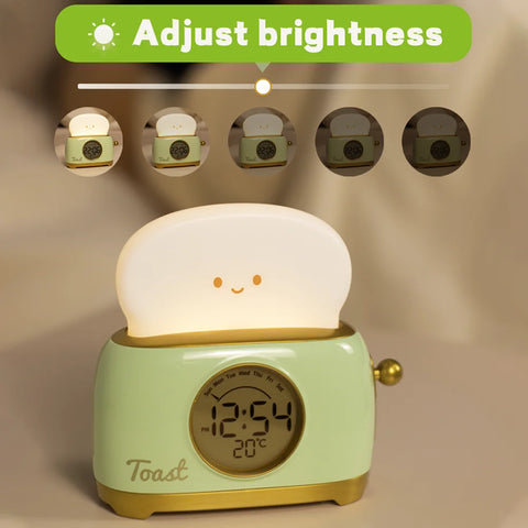 Kid Alarm Clock LED Night Light Digital Clock Children's Sleep Trainier For Home Bedroom Bedside Cute Temperature Display Reloj