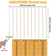 3/4/6m Curtain LED String Lights Garland USB Festoon Remote Control Fairy Garland Lights Christmas Decoration for Bedroom Home