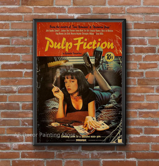 Classic Movie Poster Retro Kraft Paper Prints Pulp Fiction The Godfather Fight Club Vintage Home Room Bar Cafe Art Wall Decor