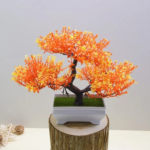 Artificial Plastic Plants Bonsai Small Tree Pot Fake Plant Potted Flower Home Room Table Decoration Garden Arrangement Ornaments