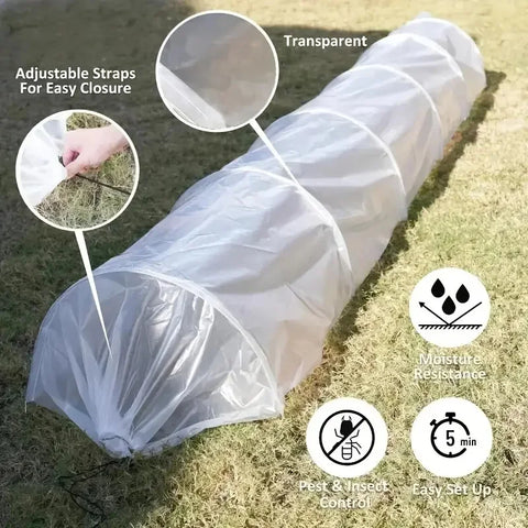 Outdoor Garden Greenhouse Tunnel Shade Net Cover Portable Cloche Hoops For Garden Courtyard Patio Farm Vegetable Plant Growing