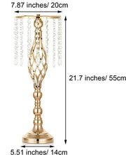 10 Pcs Gold Vase for Wedding Centerpieces Table Decorations with Chandelier Crystals, Flower Vase, Wedding Metal Flower Stand