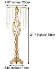 10 Pcs Gold Vase for Wedding Centerpieces  Table Decorations with Chandelier Crystals,  Flower Vase, Wedding Metal Flower Stand