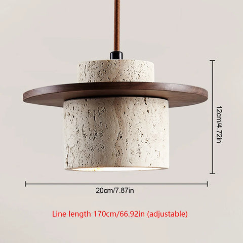 Stone Wood Cream Light Decorative Industrial Style Hanging Lamp Creative Bedside Cement Pendant Lamp for Living Room Bedroom