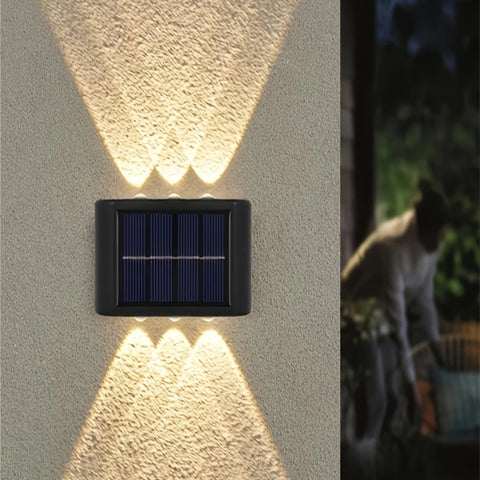 10LED Solar Wall Lamp Outdoor Waterproof Up And Down Solar Lights Luminous Lighting Garden Decoration Stair Fence Sunlight Light