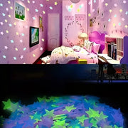 100pcs Luminous Wall Stickers Star Decoration Stickers Children's Room Decoration Stickers Christmas Decoration