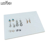 1 Pc Jewelry Foam Tray DIY Inserts Liners Grey/Black Velvet Jewellery Rings Bracelet Watch Showed Case Earrings Hole Tray