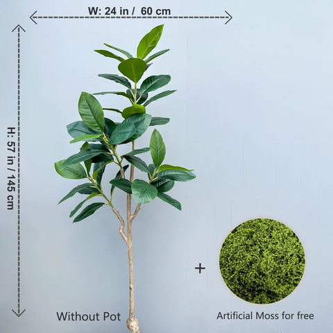 70/135cm Artificial Ficus Tree Branches Large Banyan Leaves Fake Rubber Plant Plastic Tall Plant Landscape For Home Garden Decor