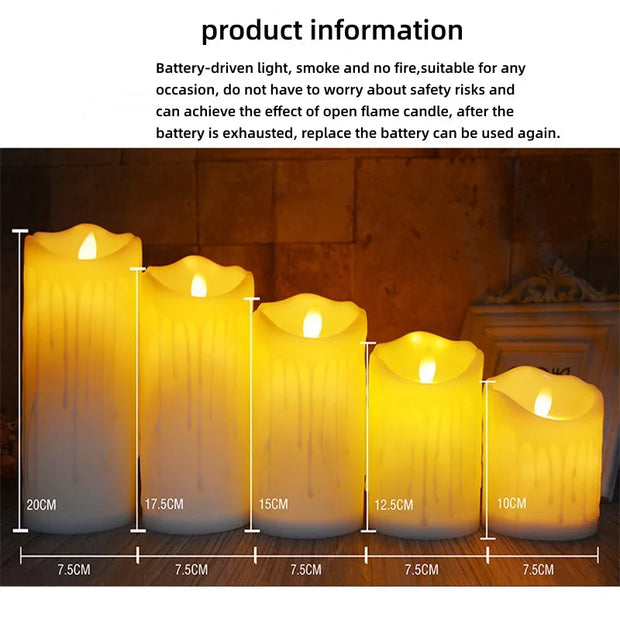 Candle Flameless Flicker Tea Battery Power Candle Electronic Wishing Led Halloween Home Decorati