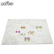 1 Pc Jewelry Foam Tray DIY Inserts Liners Grey/Black Velvet Jewellery Rings Bracelet Watch Showed Case Earrings Hole Tray