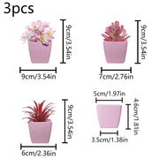 (A set of 3PCS) Simulated Mini Potted Plants Suitable For Decorating Homes, Restaurants, Tabletops, Windowsills, And Bookshelves