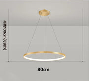 Modern Round Ring Led Pendant Light for Dining Living Room Center Table Kitchen Bedroom Minimalist Decor Hanging Lamp Fixture