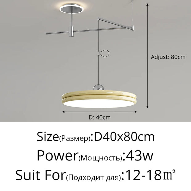 Scalable Restaurant Dining Table Pendant Light Nordic Modern Personalized Bauhaus Rocker Design Hanging Lamp Study Light Fixture