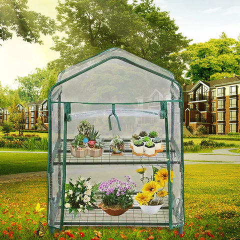 Garden Greenhouse Cover Planting Tent Transparent Weatherproof and Frostproof Plant Room Gardening Mesh Cover Without Iron Frame