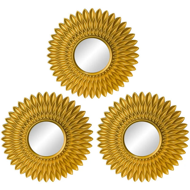 3 Pack Nordic Gold Hanging Mirror Background Living Room Background Wall Decor Round Wall Mirror Home Hanging Mirror Wall Decor