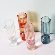 Transparent Stripe Glass Vases Flower Bottle Hydroponic Plant Pot Wedding Party Flower Arrangement Container Home Table Decor