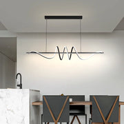 Minimalist Modern Dining Table LED Pendant Lights Linear Wavy Chandelier for Dining Room Living Room Bar Home Decor Hanging Lamp