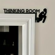 New Modern Toilet Door Sign - Thinking Room Wall Mount Sculpture, Home Decor Artwork, Decorative Door Frame Pendant