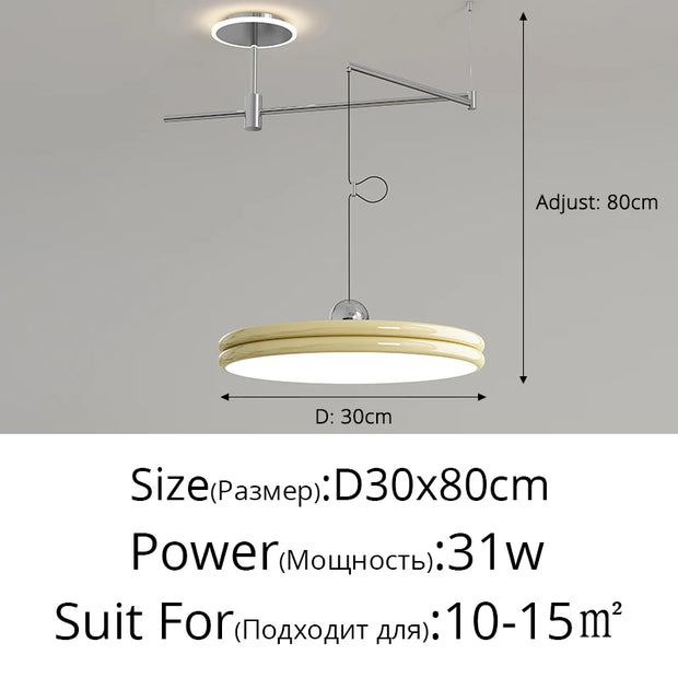 Scalable Restaurant Dining Table Pendant Light Nordic Modern Personalized Bauhaus Rocker Design Hanging Lamp Study Light Fixture