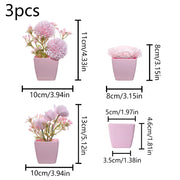 (A set of 3PCS) Simulated Mini Potted Plants Suitable For Decorating Homes, Restaurants, Tabletops, Windowsills, And Bookshelves