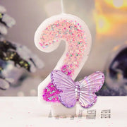 0-9 Number Cake Candles Party Supplies Purple Butterflies Candles Accessories Cake Shop Props Valentine's Anniversary Candles