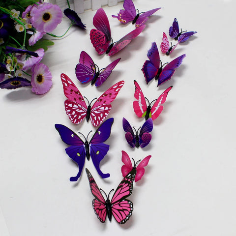 12 Pcs 3d Butterflies Room Wall Art Home Diy Decoration Stickers