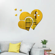 3D Acrylic Wall Stickers Europe Style Hearts Fashion DIY Decals Self-adhesive LOVE Wedding Background Decoration Mirror Ornament