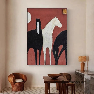 Abstract Picasso Style Horse Aniaml Art Poster Canvas Painting Wall Prints Picture for Living Room Home Decor