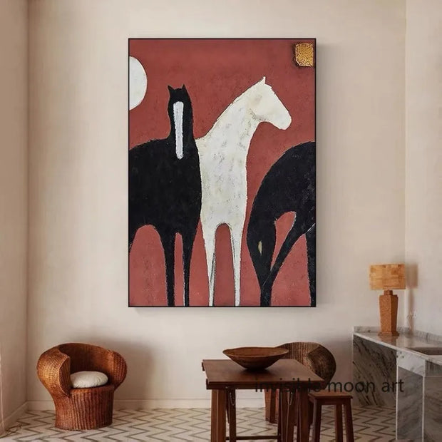 Abstract Picasso Style Horse Aniaml Art Poster Canvas Painting Wall Prints Picture for Living Room Home Decor