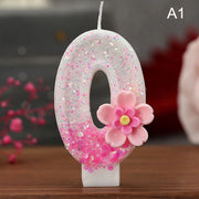 Birthday Candle Cake Topper Colour Changing Creative Number 0-9 Candle Flowers Digital Candles Girl Birthday Party Decoration