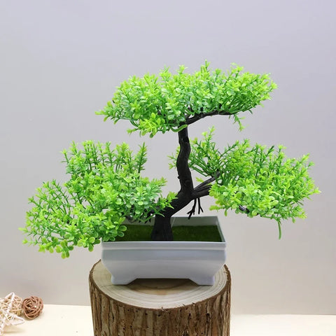 Artificial Plastic Plants Bonsai Small Tree Pot Fake Plant Potted Flower Home Room Table Decoration Garden Arrangement Ornaments