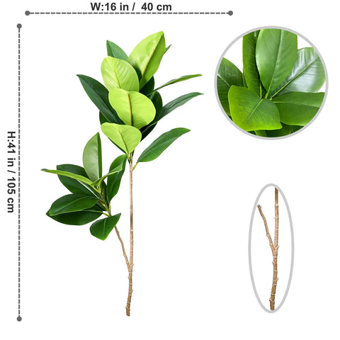 70/135cm Artificial Ficus Tree Branches Large Banyan Leaves Fake Rubber Plant Plastic Tall Plant Landscape For Home Garden Decor