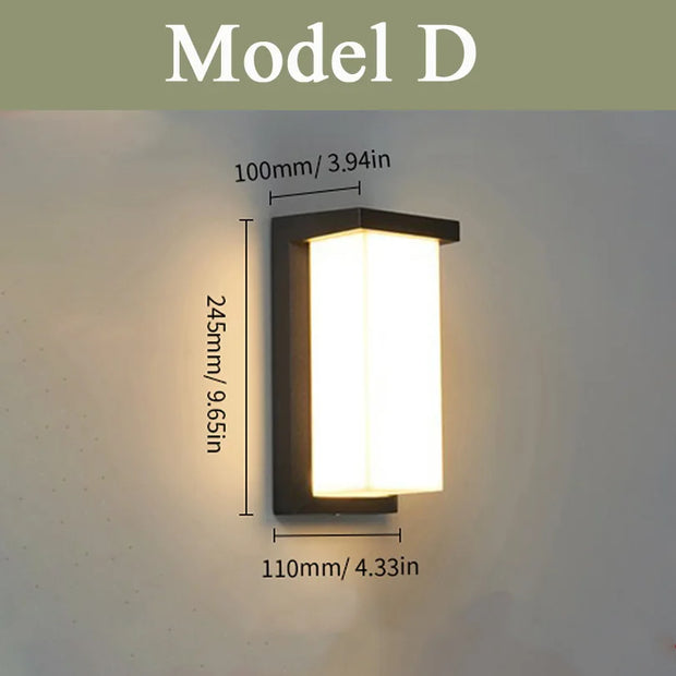 LED Outdoor Wall Lamp Waterproof IP66 110V 220V indoor bedroom living room outdoor porch wall light garden decorative light