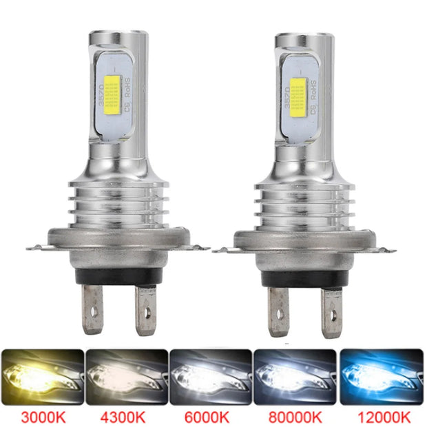 2Pcs LED Car Light H7 H4 Headlight Bulb H1 H11 H3 9005 9006 20000Lm 6000K White 3000K Yellow H9 H8 H1 Auto Front Fog Lamp