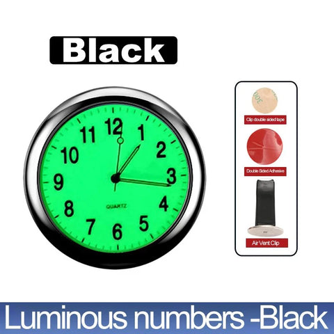 Car Clock Luminous Automobiles Internal Stick-On Mini Digital Watch Mechanics Quartz Clocks Auto Ornament Car Accessories Gifts