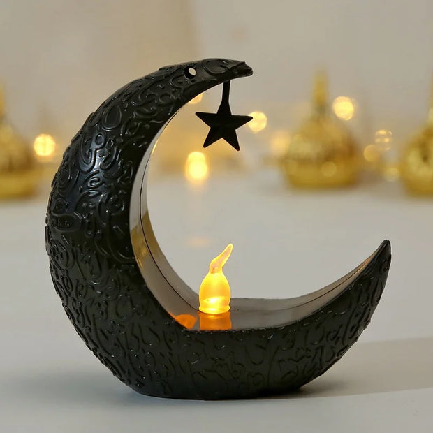 Starry Moon Candlestick Ramadan Festival Decora Home Decor Moon Led Candle Lamp Eid Mubarak Party Islamic Muslim Decors Supplies