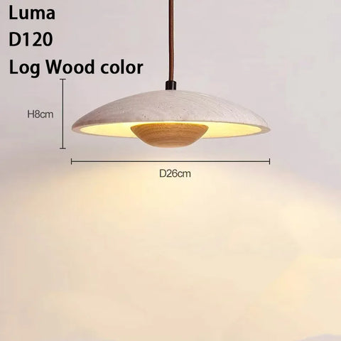 Luma Japanese Style Stone Pendant Lights Yellow Hole Stone Wabi-Sabi Led Hanging Lamp for Bedroom Bedside Dining Room Chandelier