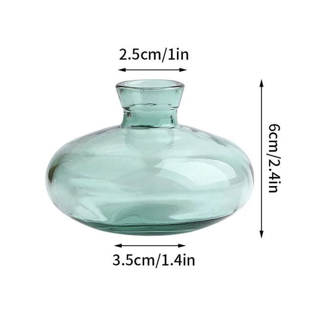 Vintage Flower Vase Mini Glass Vase Wedding Party Transparent Hydroponics Plant Flower Vases Desktop Ornaments Home Decorations