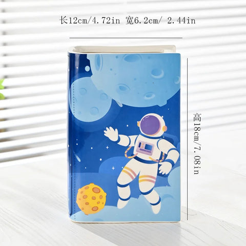 Starry Sky Astronaut Ceramic Book Model Vase Ins Style Creative High-end Home Decoration Ornaments Living Room Flower Vases Home