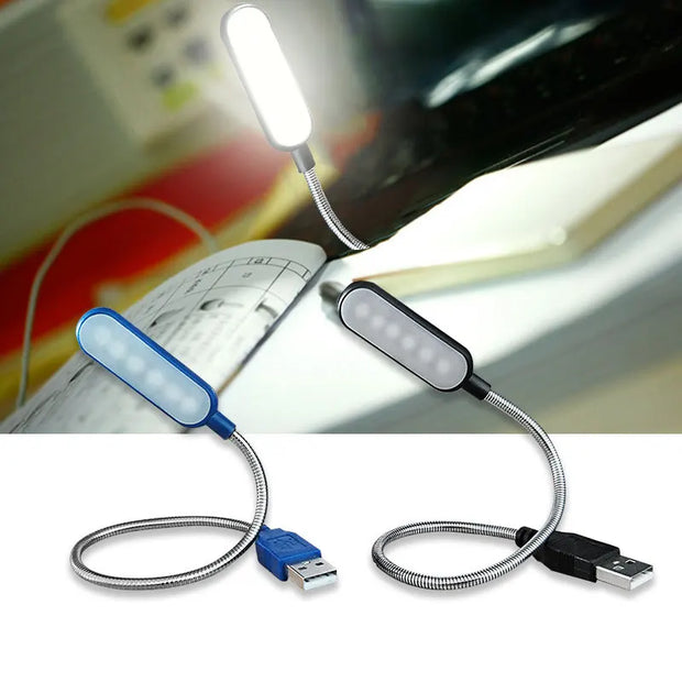 Flexible USB Book Lights DC5V Mini Portable Table Lamp USB Reading Lamps For Power Bank Laptop Notebook PC Computer Night Lights