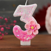 Birthday Candle Cake Topper Colour Changing Creative Number 0-9 Candle Flowers Digital Candles Girl Birthday Party Decoration