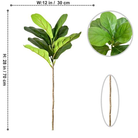 70/135cm Artificial Ficus Tree Branches Large Banyan Leaves Fake Rubber Plant Plastic Tall Plant Landscape For Home Garden Decor