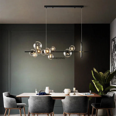 New Foam Led Chandelier Long G9 For Table Dining Room Kitchen Bar Pendant Lamp House Decor Lusters Suspension Design Lighting